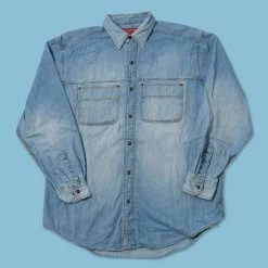 None Vintage Denim Shirt Large