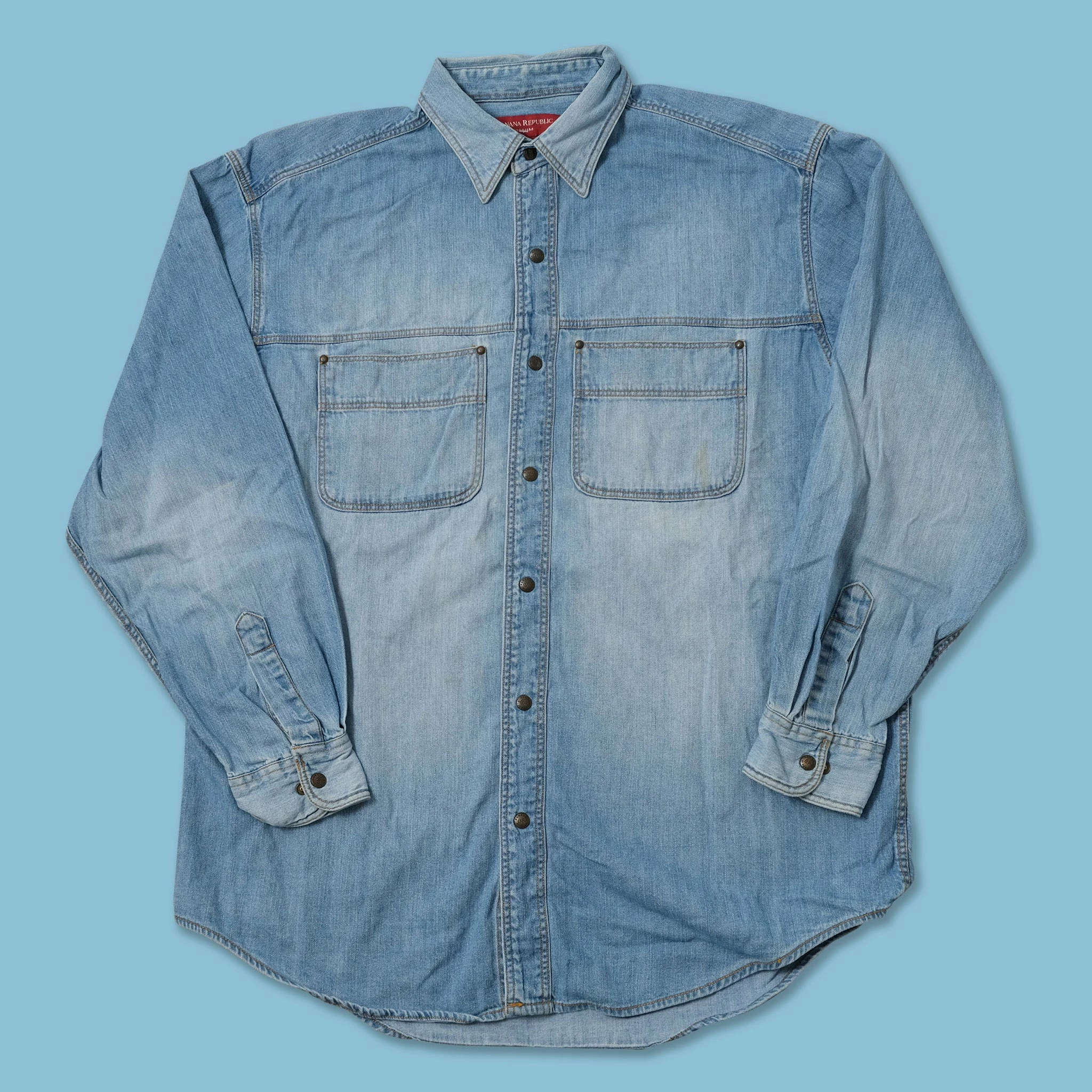 None Vintage Denim Shirt Large