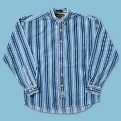 None Vintage Striped Shirt Small
