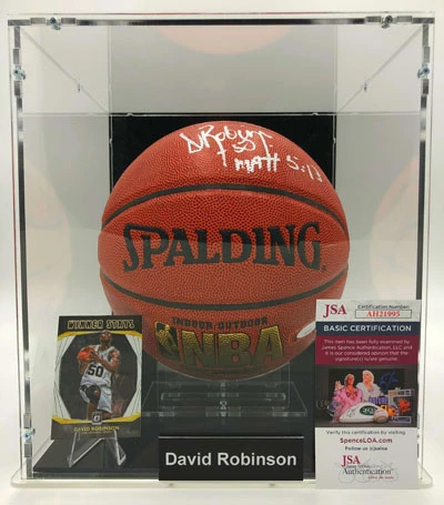 DAVID ROBINSON Basketball Showcase (San Antonio Spurs) Signierter Basketball, Grip Control