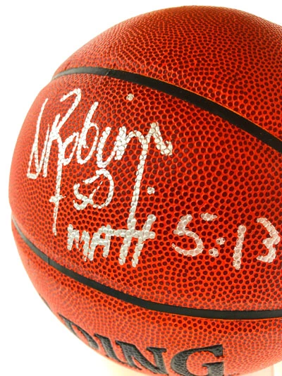 DAVID ROBINSON Basketball Showcase (San Antonio Spurs) Signierter Basketball, Grip Control – Bild 2