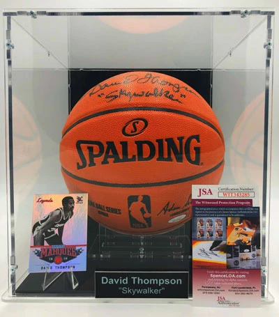 DAVID THOMPSON Basketball Showcase (Denver Nuggets) Signierter Basketball, Game Ball Series