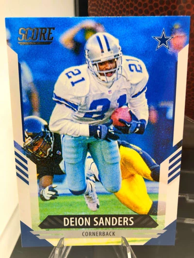 DEION SANDERS Football Showcase (Dallas Cowboys) Signierter Football, The Duke Football – Bild 5