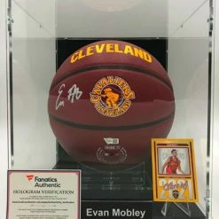 EVAN MOBLEY Basketball Showcase (Cleveland Cavaliers) Signierter Basketball, Cleveland City Edition