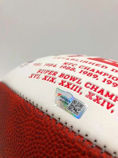 JERRY RICE Football Showcase (San Francisco 49ers) Signierter Football, 49ers White Panel Football – Bild 3