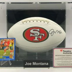 JOE MONTANA Football Showcase (San Francisco 49ers) Signierter Football, 49ers White Panel Football