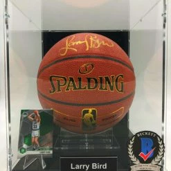 LARRY BIRD Basketball Showcase (Boston Celtics) Signierter Basketball, ZI/O Excel Gold Sig