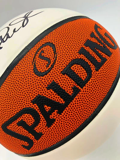 MAGIC JOHNSON Basketball Showcase (Los Angeles Lakers) Signierter Basketball, White Panel – Bild 4
