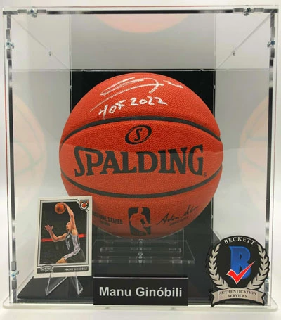 MANU GINOBILI Basketball Showcase (San Antonio Spurs) Signierter Basketball, Signature Series