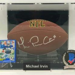 MICHAEL IRVIN Football Showcase (Dallas Cowboys) Signierter Football, NFL Grip Control
