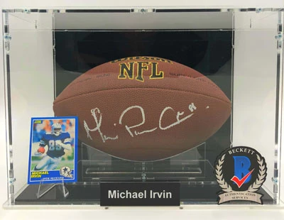 MICHAEL IRVIN Football Showcase (Dallas Cowboys) Signierter Football, NFL Grip Control