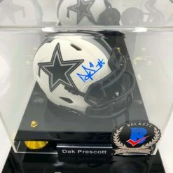 DAK PRESCOTT Showcase (Dallas Cowboys) Signierter NFL Mini Helm, Lunar Eclipse