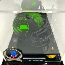 D.K. METCALF Showcase (Seattle Seahawks) Signierter NFL Mini Helm, Eclipse