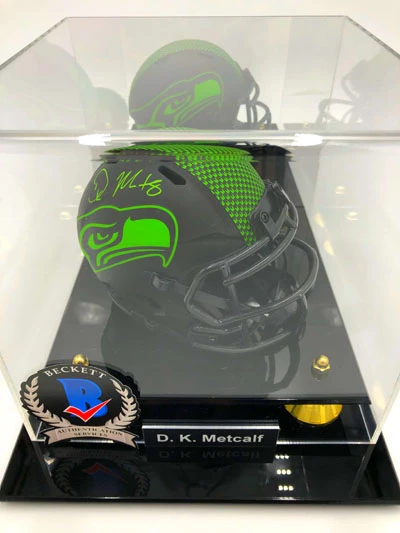 D.K. METCALF Showcase (Seattle Seahawks) Signierter NFL Mini Helm, Eclipse