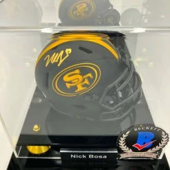 NICK BOSA Showcase (San Francisco 49ers) Signierter NFL Mini Helm, Eclipse