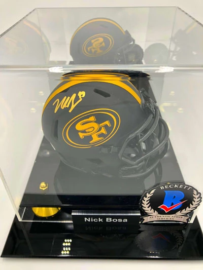 NICK BOSA Showcase (San Francisco 49ers) Signierter NFL Mini Helm, Eclipse