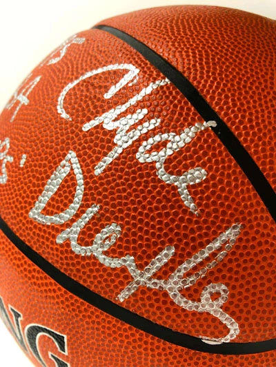 HAKEEM OLAJUWON & CLYDE DREXLER Basketball Showcase (Houston Rockets) Signierter Basketball, Super Tack Pro – Bild 12