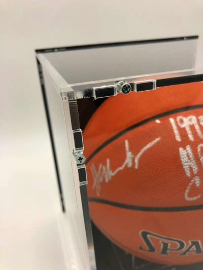 HAKEEM OLAJUWON & CLYDE DREXLER Basketball Showcase (Houston Rockets) Signierter Basketball, Super Tack Pro – Bild 10