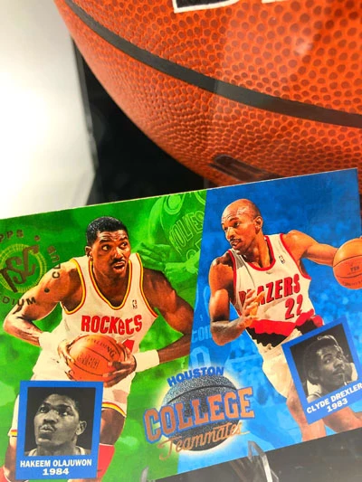 HAKEEM OLAJUWON & CLYDE DREXLER Basketball Showcase (Houston Rockets) Signierter Basketball, Super Tack Pro – Bild 9
