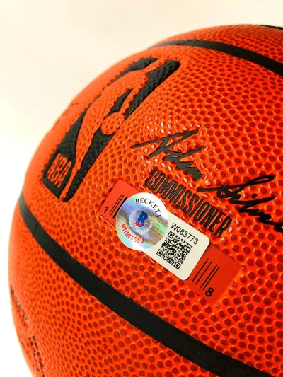 HAKEEM OLAJUWON & CLYDE DREXLER Basketball Showcase (Houston Rockets) Signierter Basketball, Wilson Authentic – Bild 4