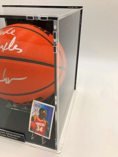 HAKEEM OLAJUWON & CLYDE DREXLER Basketball Showcase (Houston Rockets) Signierter Basketball, Wilson Authentic – Bild 8