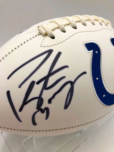 PEYTON MANNING Football Showcase (Indianapolis Colts) Signierter Football, Colts White Panel Football – Bild 2