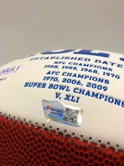 PEYTON MANNING Football Showcase (Indianapolis Colts) Signierter Football, Colts White Panel Football – Bild 3