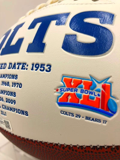 PEYTON MANNING Football Showcase (Indianapolis Colts) Signierter Football, Colts White Panel Football – Bild 11