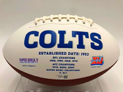PEYTON MANNING Football Showcase (Indianapolis Colts) Signierter Football, Colts White Panel Football – Bild 12