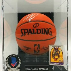 SHAQUILLE O’NEAL Basketball Showcase (Los Angeles Lakers) Signierter Basketball, Silver Series