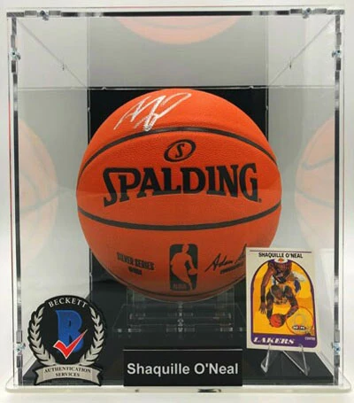 SHAQUILLE O’NEAL Basketball Showcase (Los Angeles Lakers) Signierter Basketball, Silver Series
