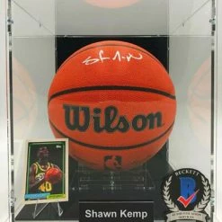 SHAWN KEMP Basketball Showcase (Seattle SuperSonics)signierter Basketball, Wilson Authentic