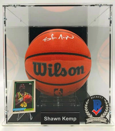 SHAWN KEMP Basketball Showcase (Seattle SuperSonics)signierter Basketball, Wilson Authentic