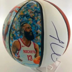 JAMES HARDEN (Houston Rockets) Signierter Basketball, NBA MVP Art