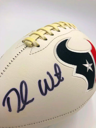 DESHAUN WATSON (Houston Texans) Signierter Football, Texans White Panel Football – Bild 2