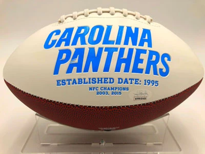 D.J. Moore (Carolina Panthers) Signierter Football, Panthers White Panel Football – Bild 3