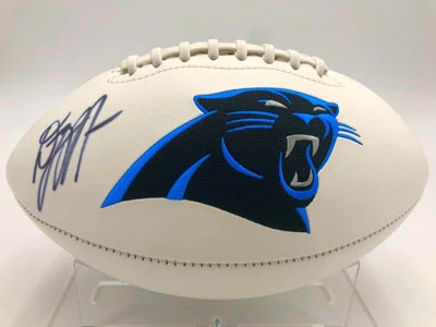 D.J. Moore (Carolina Panthers) Signierter Football, Panthers White Panel Football