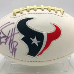 J.J. WATT (Houston Texans) Signierter Football, Texans White Panel Football