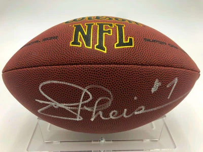 JOE THEISMANN (Washington Commanders) Signierter Football, NFL Super Grip Cover