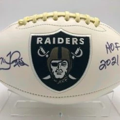 TOM FLORES (Las Vegas Raiders) Signierter Football, Raiders White Panel Football