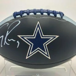 TONY ROMO (Dallas Cowboys) Signierter Football, Cowboys Logo Football