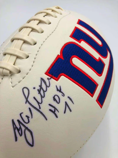 Y.A. Tittle (New York Giants) Signierter Football, Giants White Panel Football – Bild 2