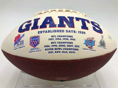 Y.A. Tittle (New York Giants) Signierter Football, Giants White Panel Football – Bild 3