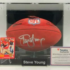 STEVE YOUNG Football Showcase (San Francisco 49ers) Signierter Football, The Duke Football