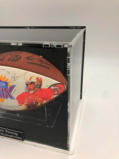 STEVE YOUNG & STAN HUMPHRIES Football Showcase (49ers/Chargers) Signierter Football, Super Bowl XXIX Limited Edition – Bild 6