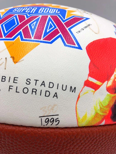 STEVE YOUNG & STAN HUMPHRIES Football Showcase (49ers/Chargers) Signierter Football, Super Bowl XXIX Limited Edition – Bild 11